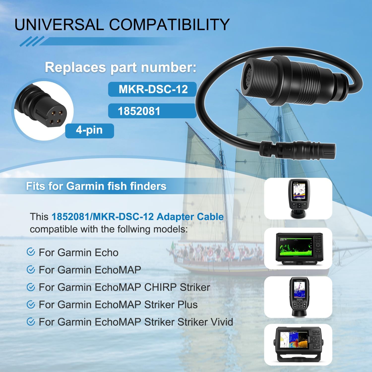 1852081 MKR-DSC-12 Adapter Cab - Fish Finder Cable 评论和价格